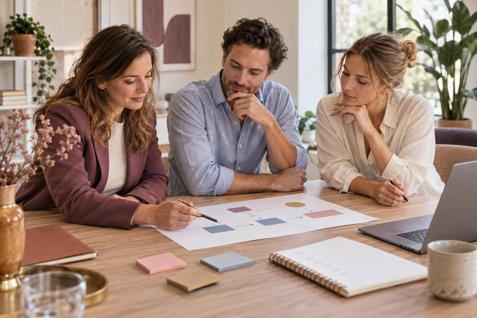 Team dat een eenvoudig werkproces analyseert